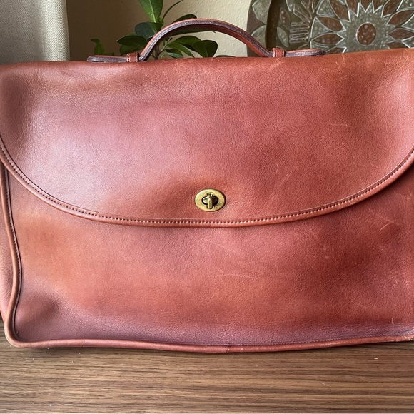 Vintage COACH Cognac “Lexington” Leather Briefcase Unisex Excellent Condition - Picture 2 of 16